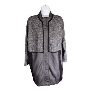 Lululemon Cocoon Car Coat Black Gray Snap Jacquard Space Dye Women's Small